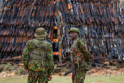 Destruction of an assortment of illicit firearms and small weapons recovered during various security operations in Bulbul area of Ngong district
