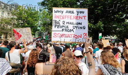 Protest in Brussels as Belgian MPs prepare for Gaza debate