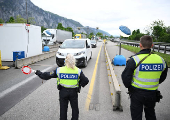 Police check at the Austria-Germany border