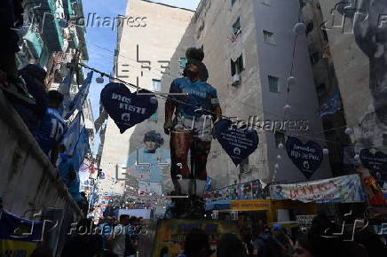 Inauguration of statue dedicated to Diego Armando Maradona in Naples