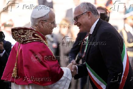 Pope Leo XIV visits Campidoglio (Capitoline Hill) in Rome