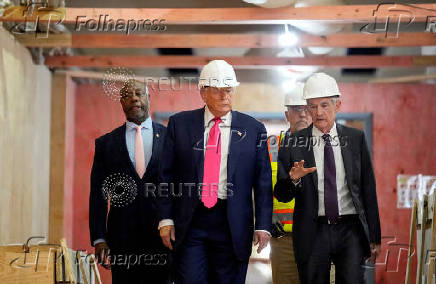 U.S. President Trump tours the Federal Reserve Board building in Washington, D.C.
