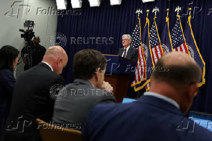 U.S. Federal Reserve Chair Jerome Powell holds a press conference, in Washington