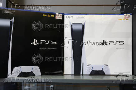 FILE PHOTO: PS5 by PlayStation is displayed in a GameStop in Manhattan, New York