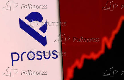 FILE PHOTO: Illustration shows smartphone with Prosus' logo