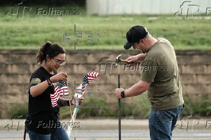 US President Trump visits Texas flood sites