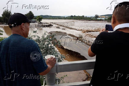 Heavy rainfall aftermath in Miyun district of Beijing