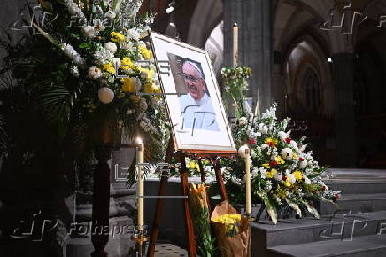 A mass is held in honor of Pope Francis