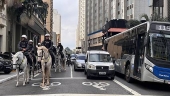 Polícia cavalaria no centro de são paulo