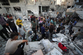 Aftermath of an Israeli strike on a house in Jabalia, in the northern Gaza Strip