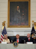 U.S. President Trump participates in a roundtable discussion with the Fraternal Order of Police at the White House