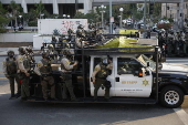 California National Guard stationed outside federal building in Los Angeles