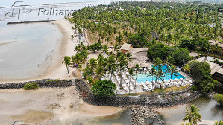 Vista aérea do Club Med Itaparica, um dos principais resorts de luxo da Bahia