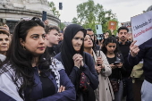 Rally against Islamophobia in Paris following man's stabbing in southern France mosque