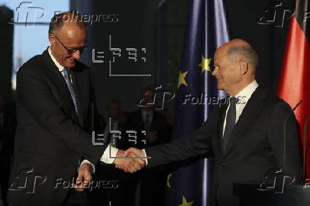 Geman Chancellor Merz attends handover ceremony at Chancellery