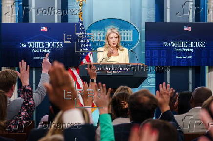 White House Press Secretary Leavitt addresses reporters in Washington, DC