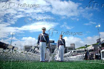 Commencement ceremony at West Point Military Academy in West Point, New York