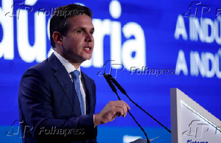 Presidente da Câmara dos Deputados, Hugo Motta, em evento na CNI, em Brasília