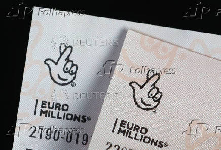 Photo illustration of EuroMillions lottery ticket