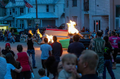 Local residents attend the 'Downtown Cruise In' car show in Union City, Indiana