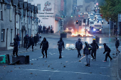Second night of riots, in Ballymena