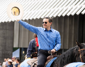 At the Calgary Stampede parade in Calgary