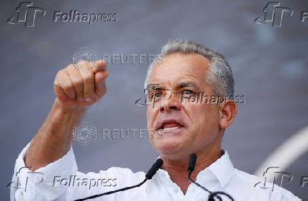 FILE PHOTO: Leader of the Democratic Party of Moldova Vladimir Plahotniuc delivers a speech during a rally in Chisinau