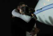 Ksenia Karelina Russian-American dual citizen, who was released from detention in Russia, arrives at Joint Base Andrews in Maryland