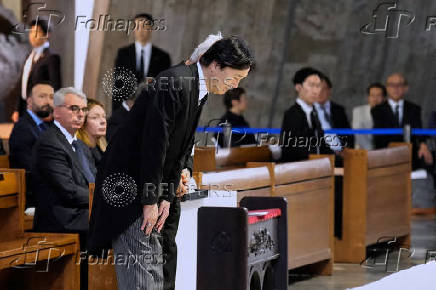 Japan's Crown Prince Akishino attends a memorial Mass for late Pope Francis in Tokyo