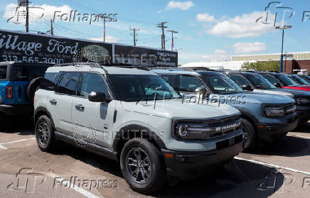 2025 Ford Bronco Sport vehicles sit on a dealership lot for sale in Dearborn, Michigan