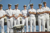 Princess Leonor of Spain transits through Colombian seas aboard the Spanish Navy training ship Juan Sebastian, in Cartagena
