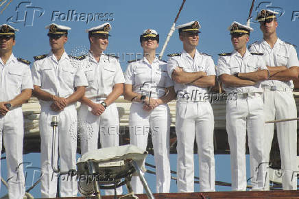Princess Leonor of Spain transits through Colombian seas aboard the Spanish Navy training ship Juan Sebastian, in Cartagena