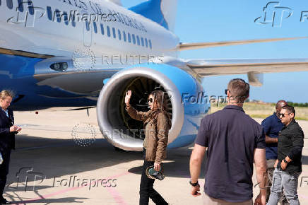 Homeland Security Secretary Kristi Noem departs Pratica di Mare Air Base near Rome