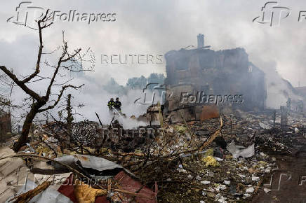 Aftermath of a Russian attack in Kyiv region