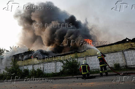 Aftermath of a Russian drone attack in Kyiv