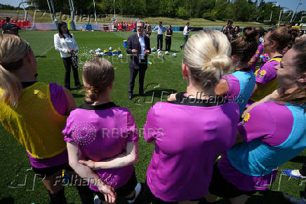 Prime Minister Keir Starmer visits a sports training ground in Staffordshire