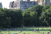 O dia da independência de 4 de julho é comemorado no Central Park Great Lawn.