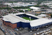 A drone view shows The Hawthorns stadium