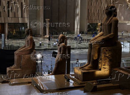 Tourists and Egyptians visit the Grand Egyptian Museum (GEM) in Giza