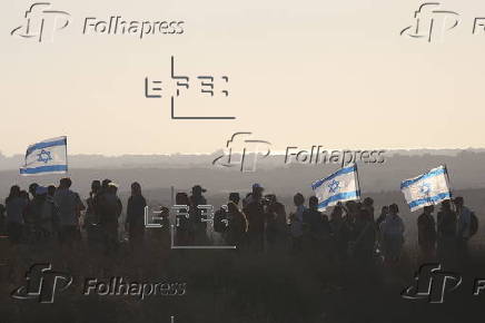 Israeli right-wing rally near the Gaza border in southern Israel