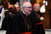 Cardinals visit the tomb of the late Pope Francis at the Basilica of Saint Mary Major, in Rome