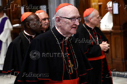 Cardinals visit the tomb of the late Pope Francis at the Basilica of Saint Mary Major, in Rome