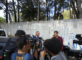 Movimentação no local da reconstituição do caso Cupertino em SP