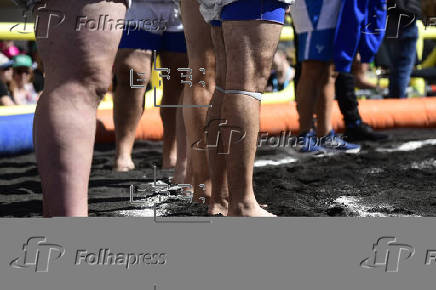 Competición de lucha canaria en Madrid