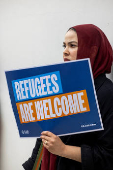 Protest against President Trump's new sweeping travel ban at LAX