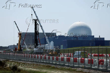 Construction works on the site of the new Sizewell C nuclear power plant in Suffolk England.