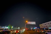 Traces are seen in the sky after Iran's armed forces say they targeted The Al-Udeid base in a missile attack