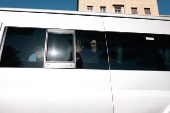 U.S Cardinals leave the Pontifical North American College to enter the conclave