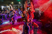 Bolivians celebrate the Gran Poder parade, in La Paz