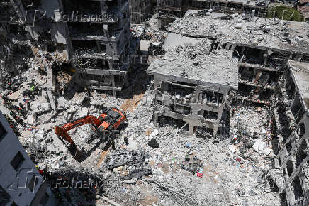 Aftermath of missile attack from Iran on Israel